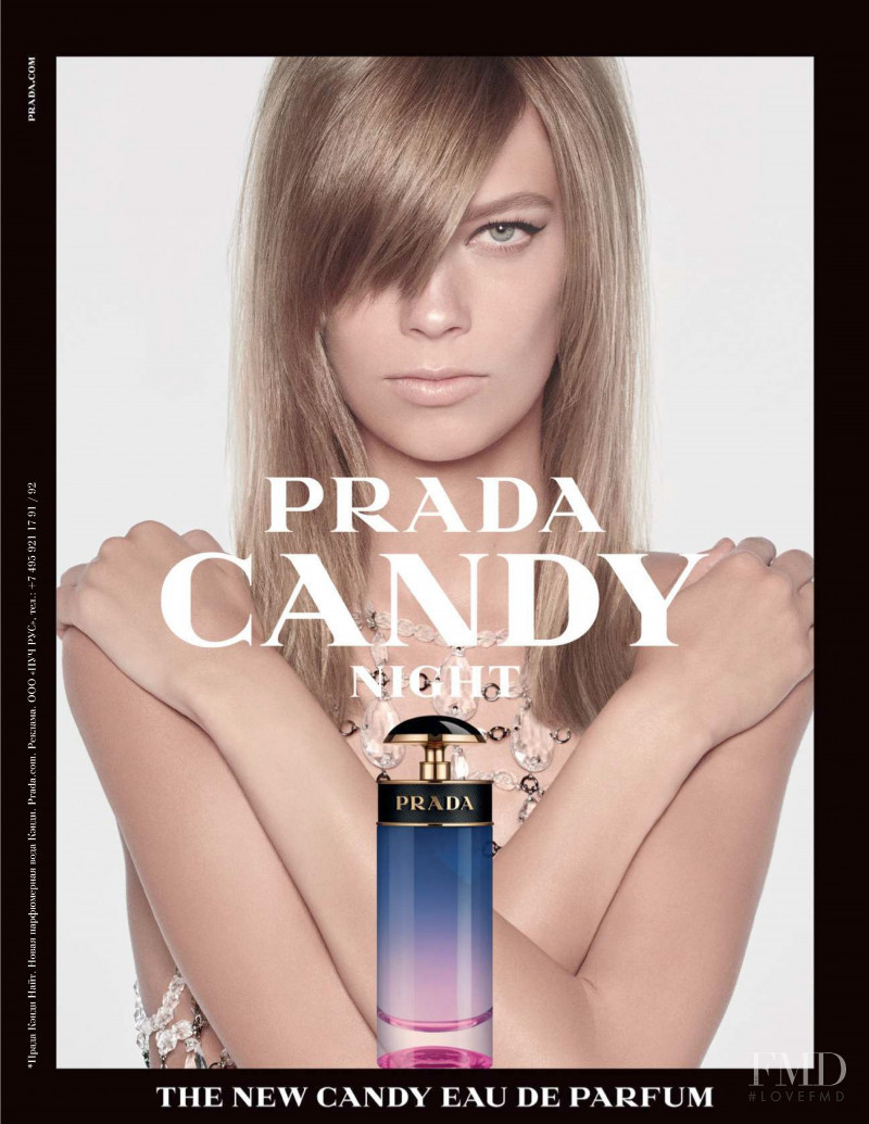 Lexi Boling featured in  the Prada Fragrance Candy Night advertisement for Autumn/Winter 2019