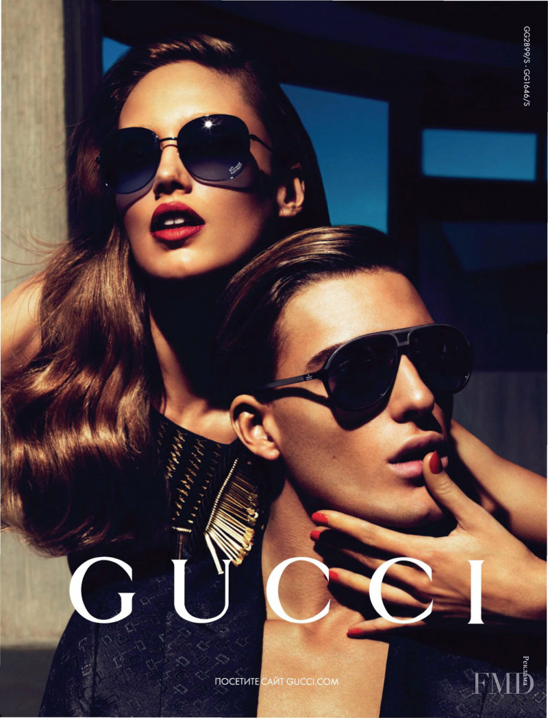 Karmen Pedaru featured in  the Gucci Eyewear advertisement for Spring/Summer 2011