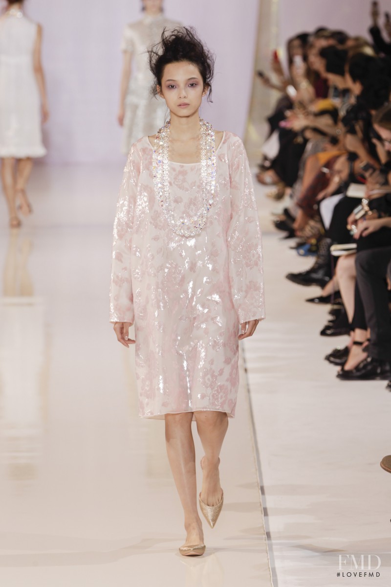 Xiao Wen Ju featured in  the Rochas fashion show for Spring/Summer 2014