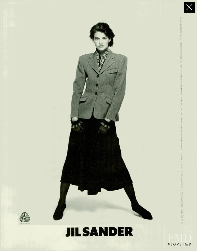 Linda Evangelista featured in  the Jil Sander advertisement for Autumn/Winter 1988