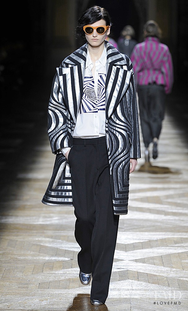 Katlin Aas featured in  the Dries van Noten fashion show for Autumn/Winter 2014