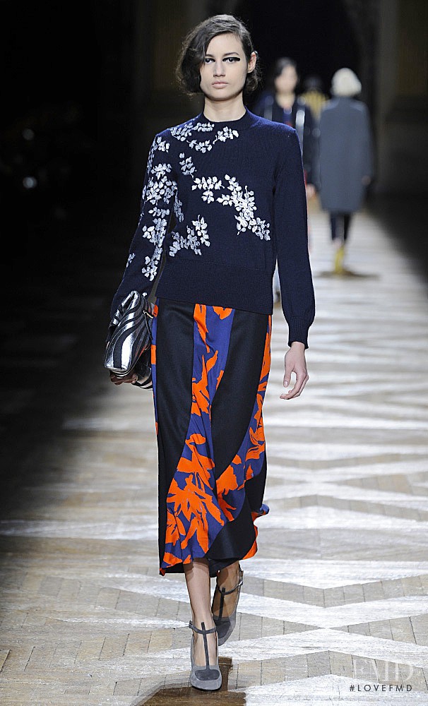 Bruna Ludtke featured in  the Dries van Noten fashion show for Autumn/Winter 2014