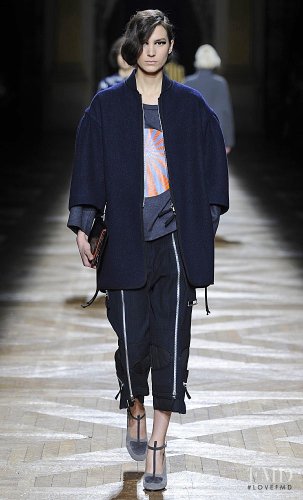 Mijo Mihaljcic featured in  the Dries van Noten fashion show for Autumn/Winter 2014