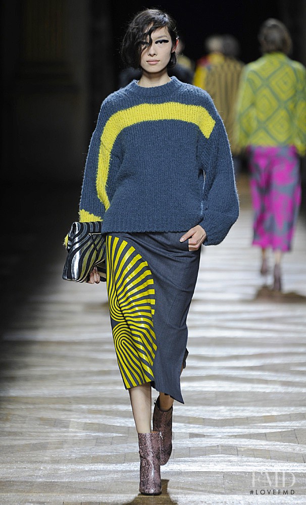 Fei Fei Sun featured in  the Dries van Noten fashion show for Autumn/Winter 2014