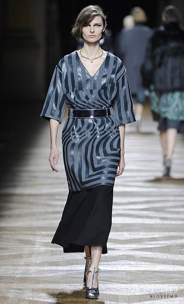Vasilisa Pavlova featured in  the Dries van Noten fashion show for Autumn/Winter 2014