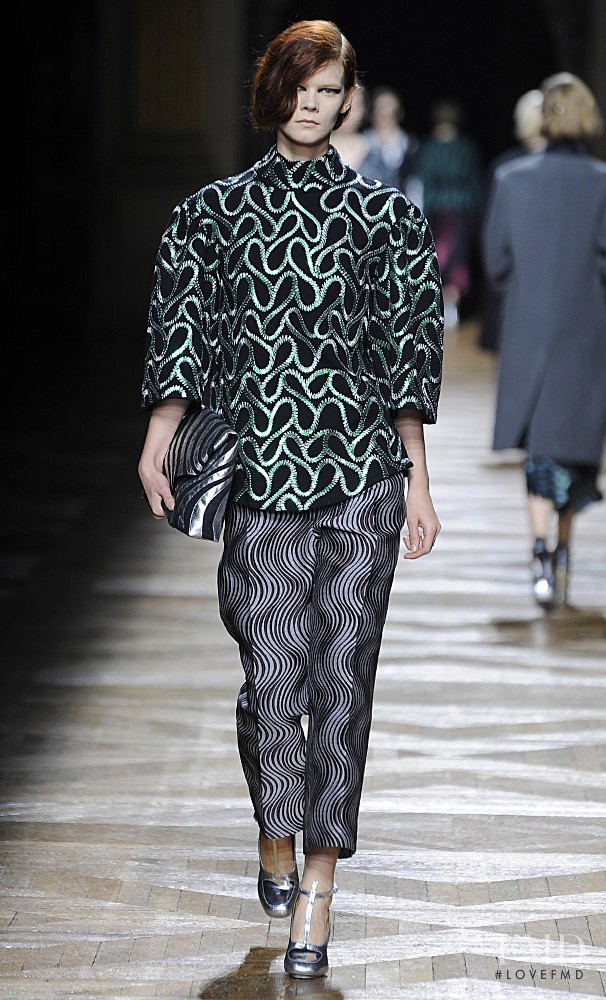 Irina Kravchenko featured in  the Dries van Noten fashion show for Autumn/Winter 2014