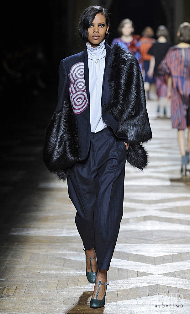 Grace Mahary featured in  the Dries van Noten fashion show for Autumn/Winter 2014