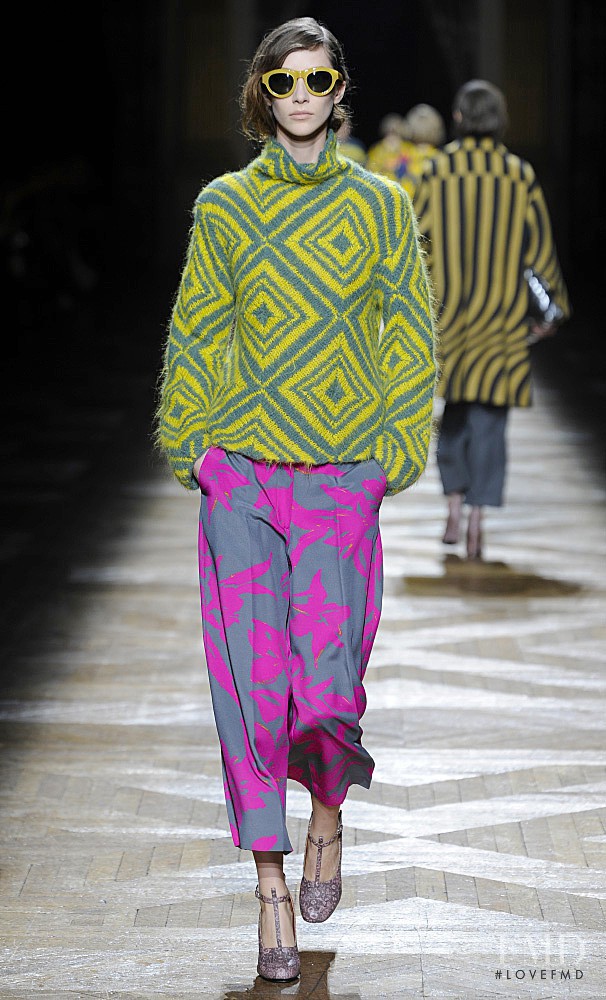 Alana Zimmer featured in  the Dries van Noten fashion show for Autumn/Winter 2014