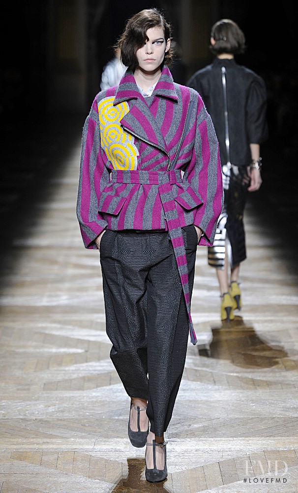 Meghan Collison featured in  the Dries van Noten fashion show for Autumn/Winter 2014