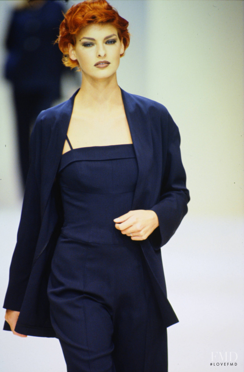 Linda Evangelista featured in  the Jil Sander fashion show for Spring/Summer 1991