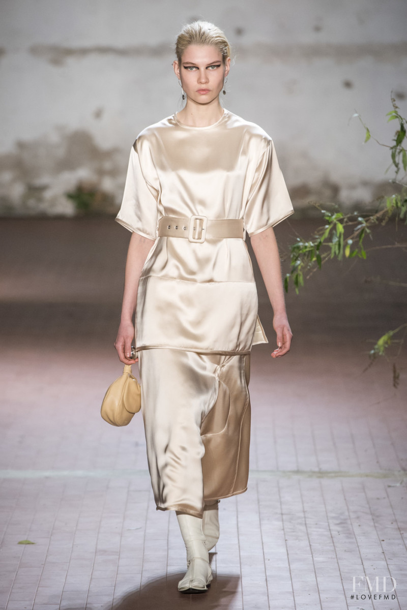 Natasha Surkova featured in  the Jil Sander fashion show for Autumn/Winter 2019