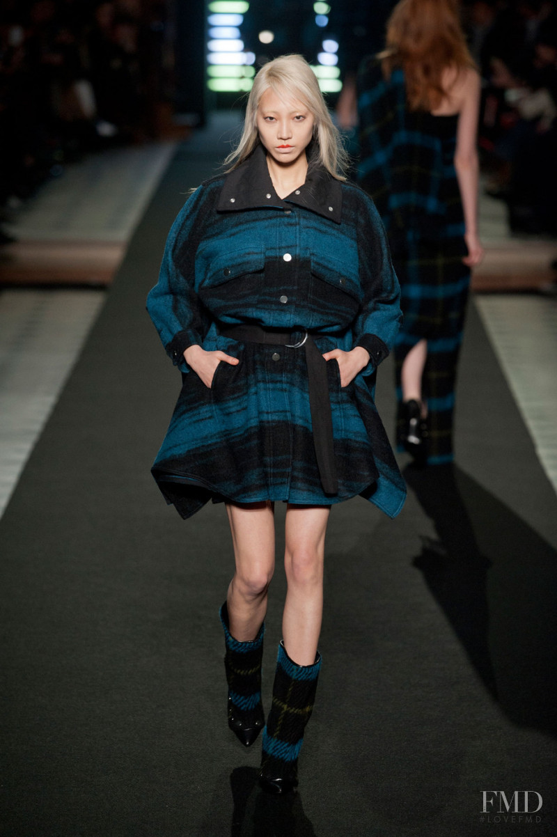 Soo Joo Park featured in  the Jean-Charles De Castelbajac fashion show for Autumn/Winter 2013