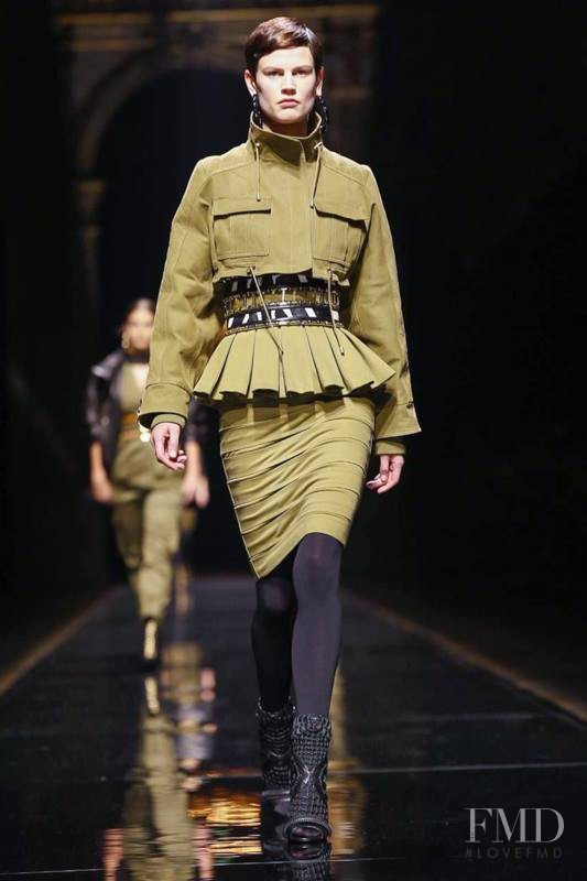 Saskia de Brauw featured in  the Balmain fashion show for Autumn/Winter 2014