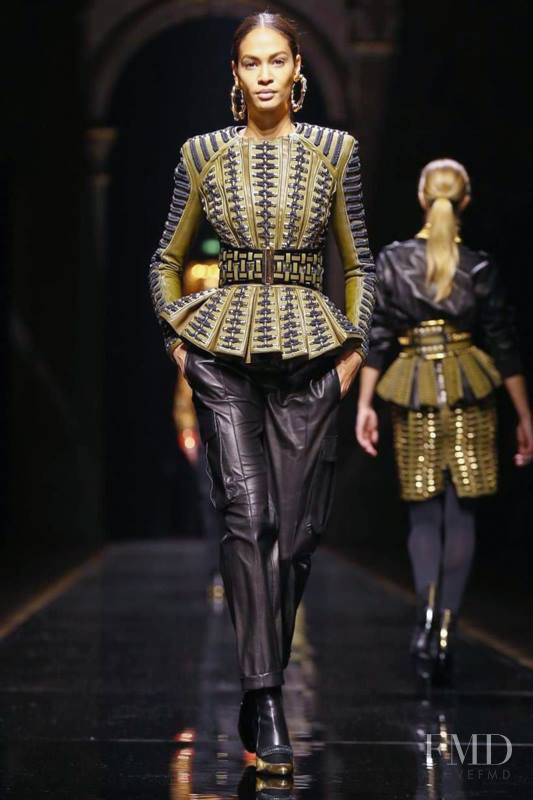 Joan Smalls featured in  the Balmain fashion show for Autumn/Winter 2014