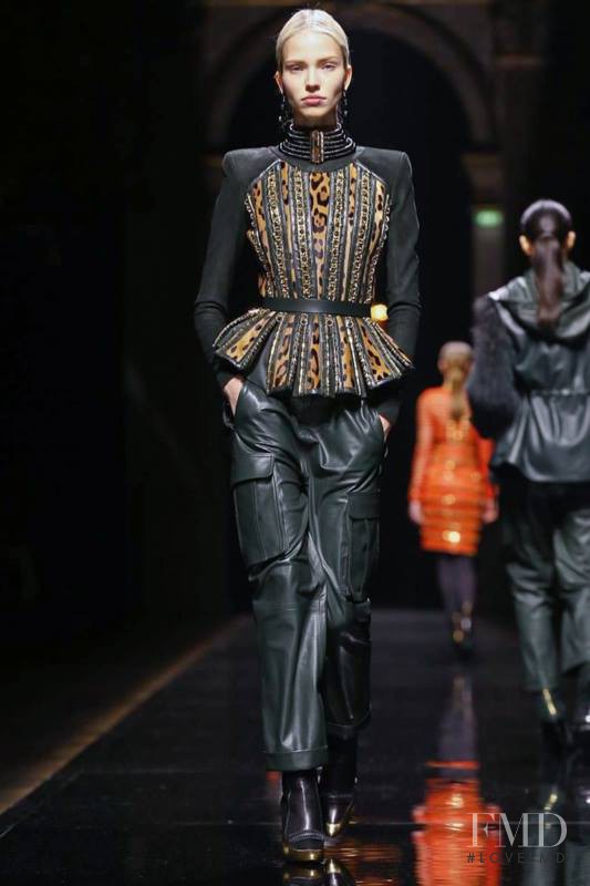 Sasha Luss featured in  the Balmain fashion show for Autumn/Winter 2014