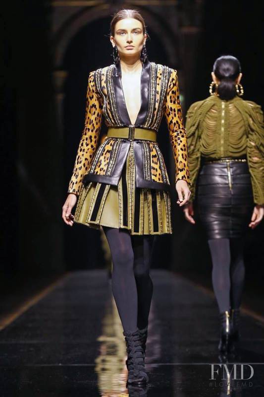 Andreea Diaconu featured in  the Balmain fashion show for Autumn/Winter 2014