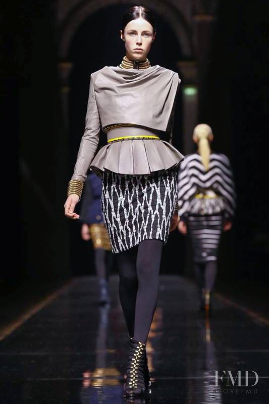 Edie Campbell featured in  the Balmain fashion show for Autumn/Winter 2014