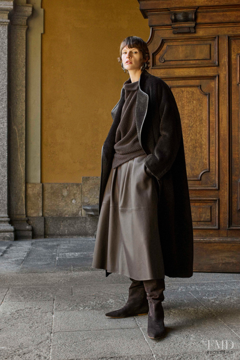 Sara Blomqvist featured in  the Agnona lookbook for Pre-Fall 2020