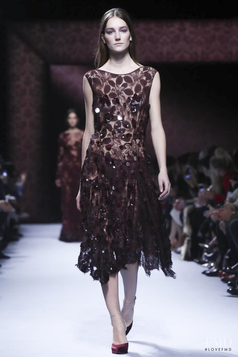 Joséphine Le Tutour featured in  the Nina Ricci fashion show for Autumn/Winter 2014