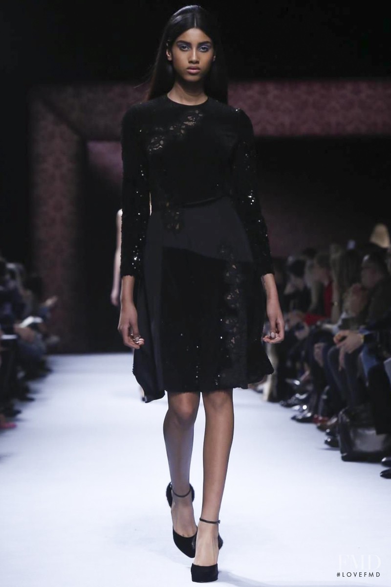 Imaan Hammam featured in  the Nina Ricci fashion show for Autumn/Winter 2014