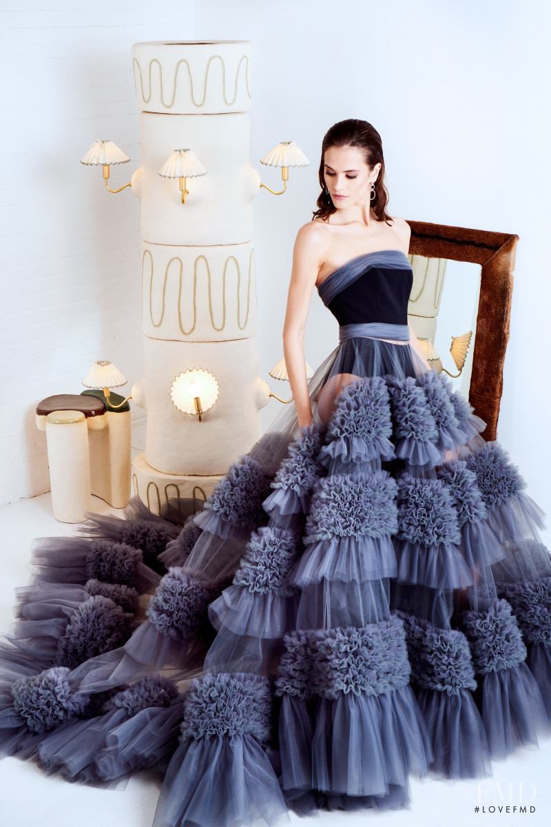 Darya Kostenich featured in  the Christian Siriano lookbook for Pre-Fall 2020