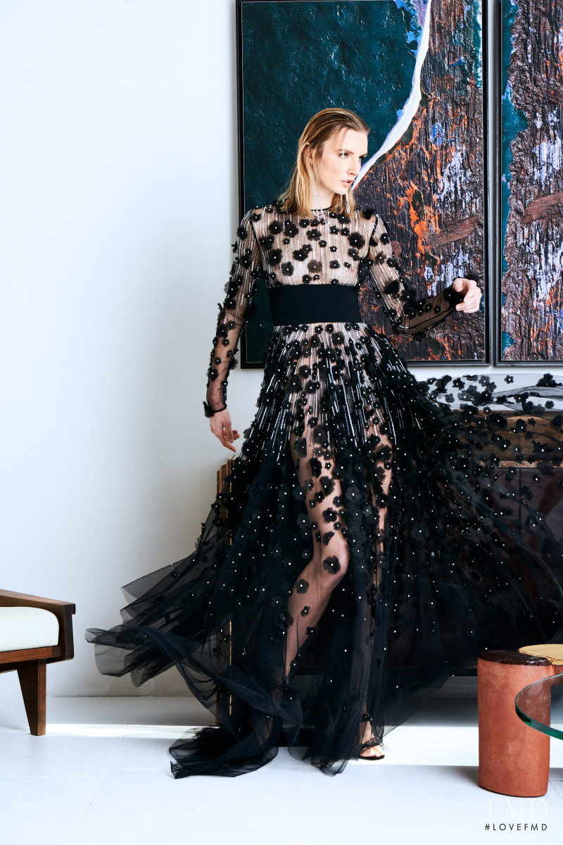 Eva Staudinger featured in  the Christian Siriano lookbook for Pre-Fall 2020