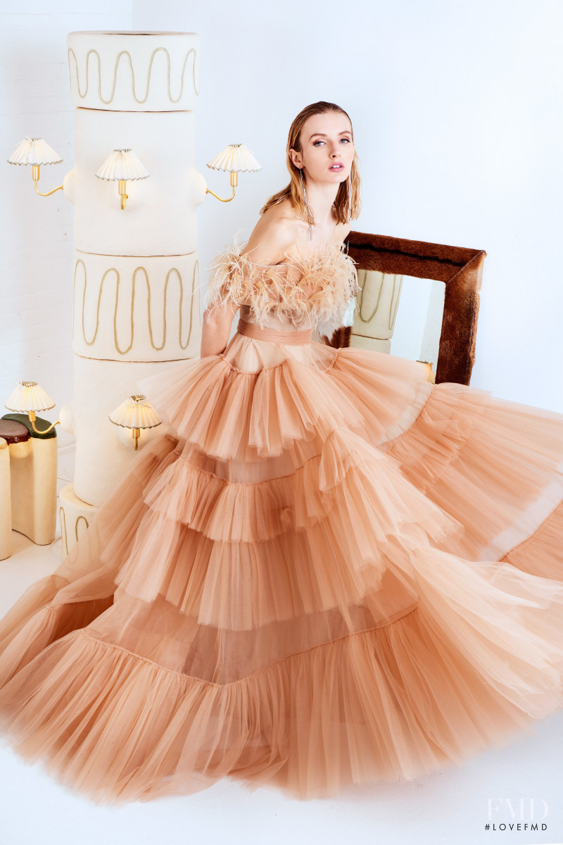 Eva Staudinger featured in  the Christian Siriano lookbook for Pre-Fall 2020