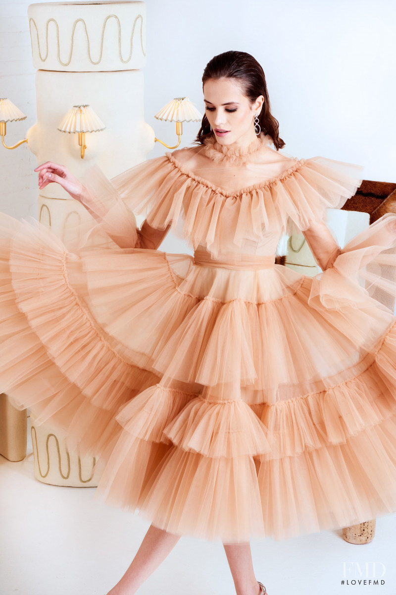 Darya Kostenich featured in  the Christian Siriano lookbook for Pre-Fall 2020