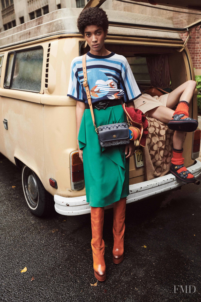 Licett Morillo featured in  the Coach 1941 lookbook for Pre-Fall 2020