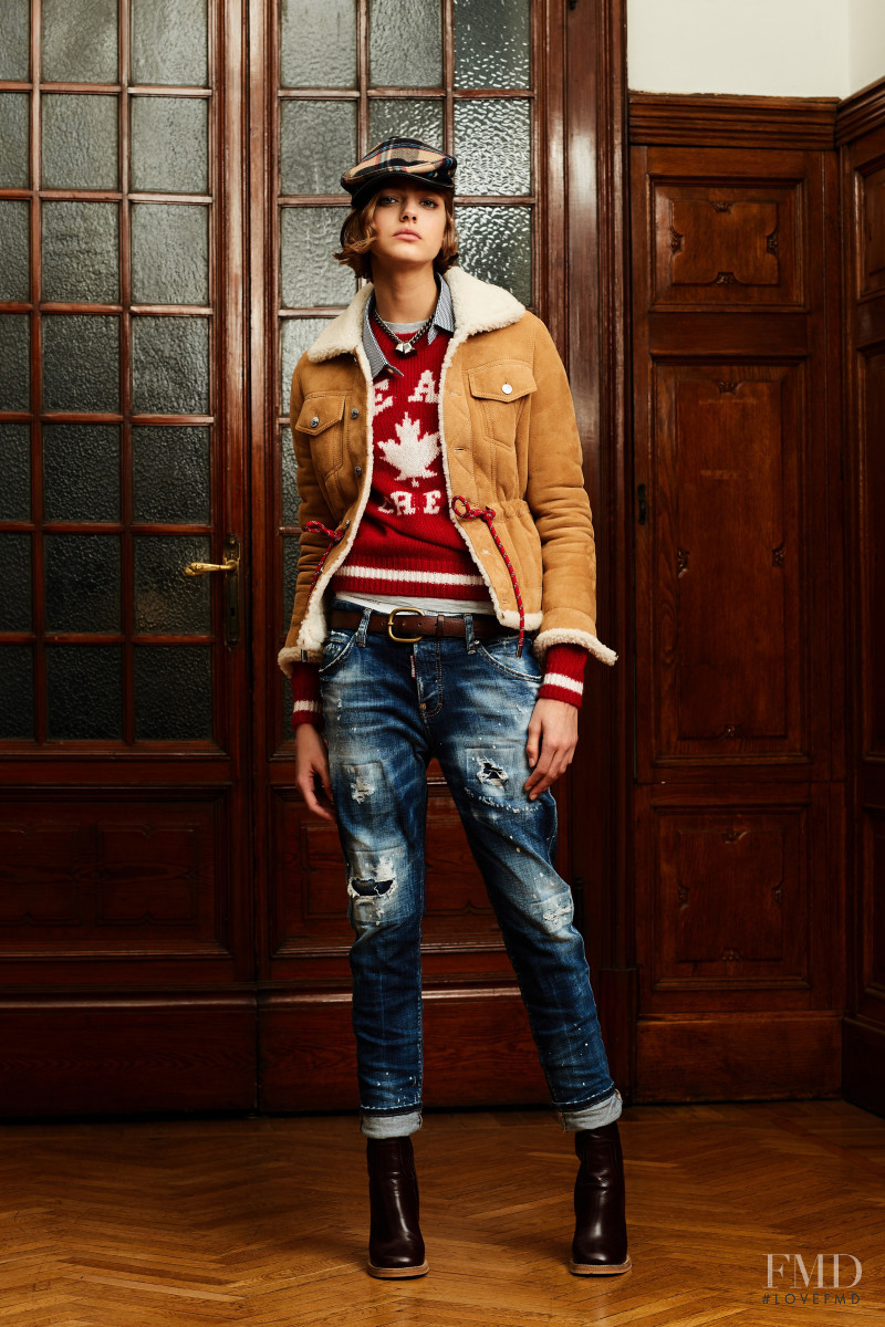 Liza Popova featured in  the DSquared2 lookbook for Pre-Fall 2020