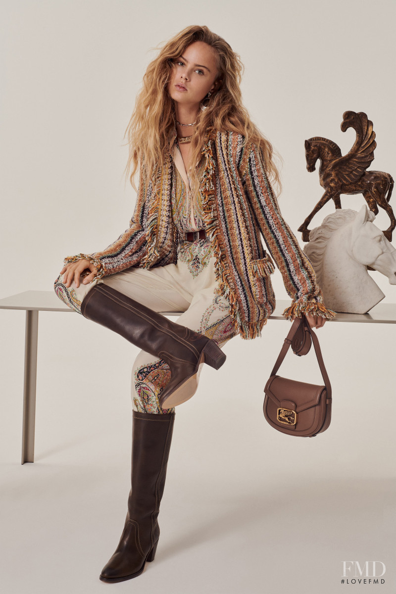 Olivia Vinten featured in  the Etro lookbook for Pre-Fall 2020