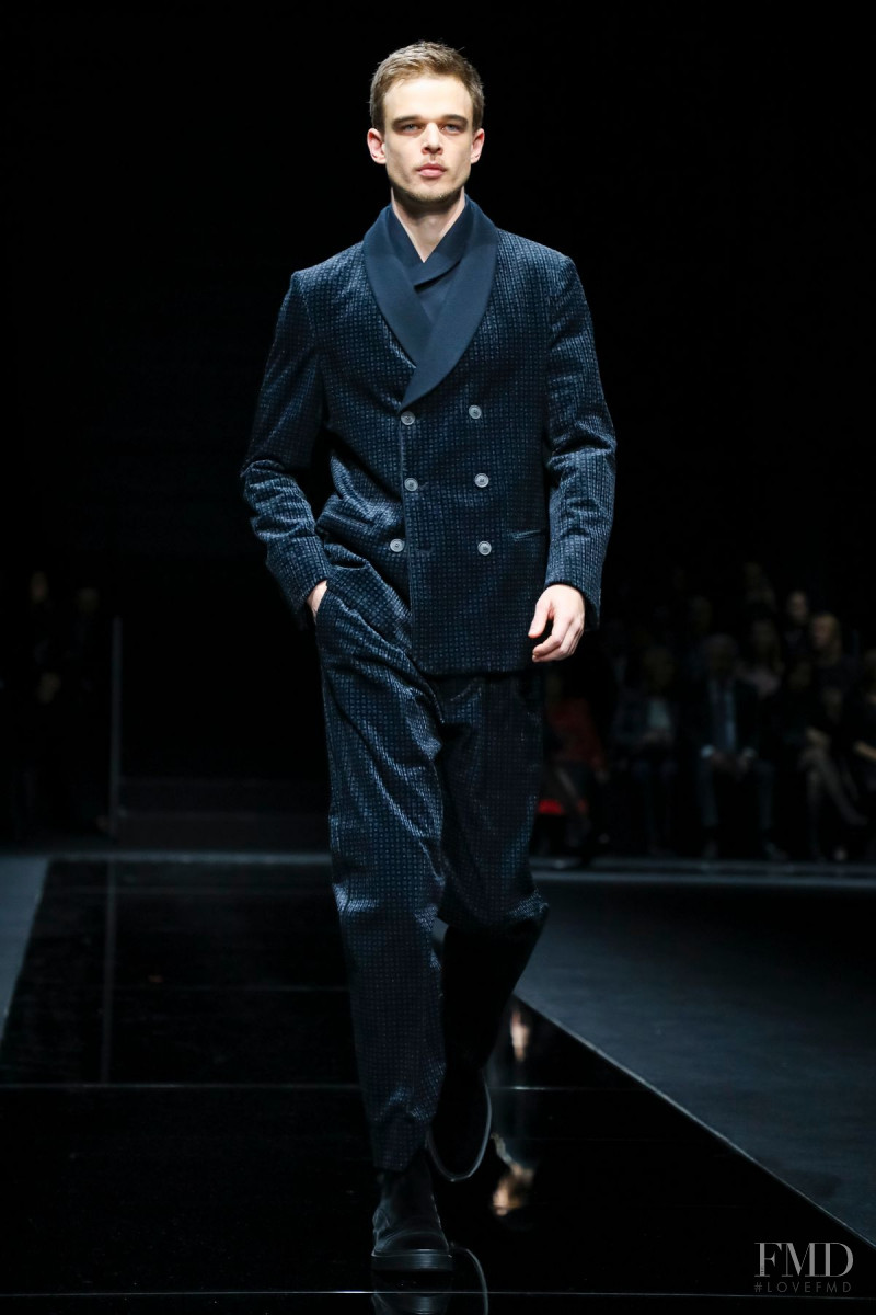 Andre Bona featured in  the Giorgio Armani fashion show for Pre-Fall 2020