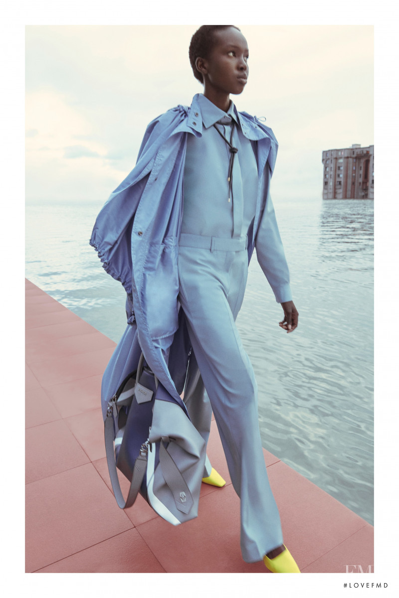 Ajok Madel featured in  the Givenchy lookbook for Pre-Fall 2020