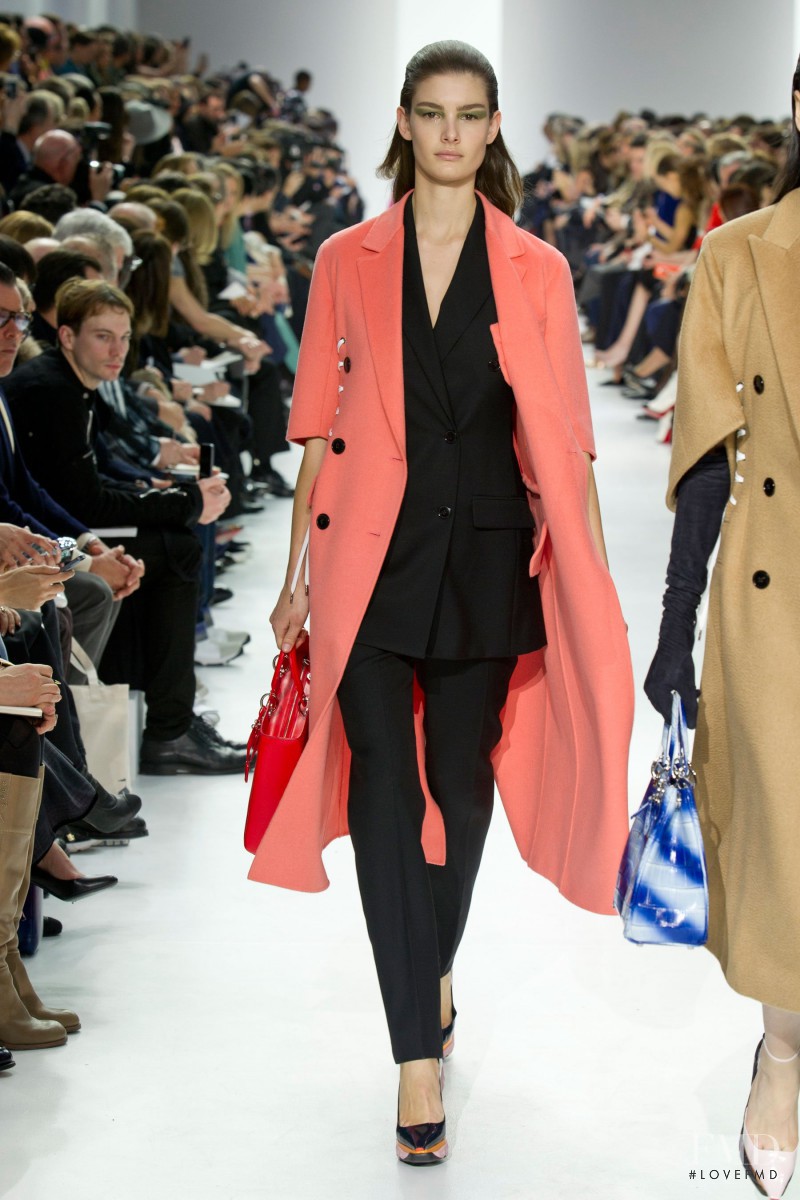 Ophélie Guillermand featured in  the Christian Dior fashion show for Autumn/Winter 2014