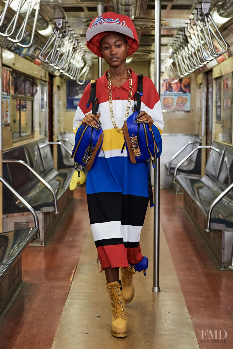 Eniola Abioro featured in  the Moschino fashion show for Pre-Fall 2020