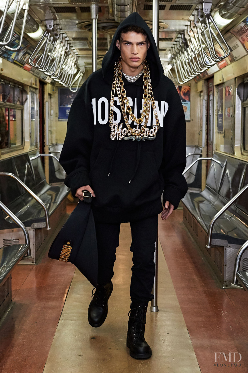 Noah Luis Brown featured in  the Moschino fashion show for Pre-Fall 2020