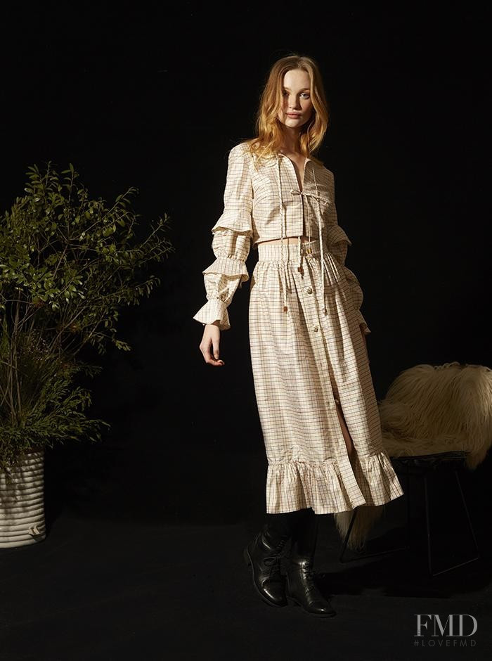 Sarah McSweeney featured in  the Markarian lookbook for Pre-Fall 2018