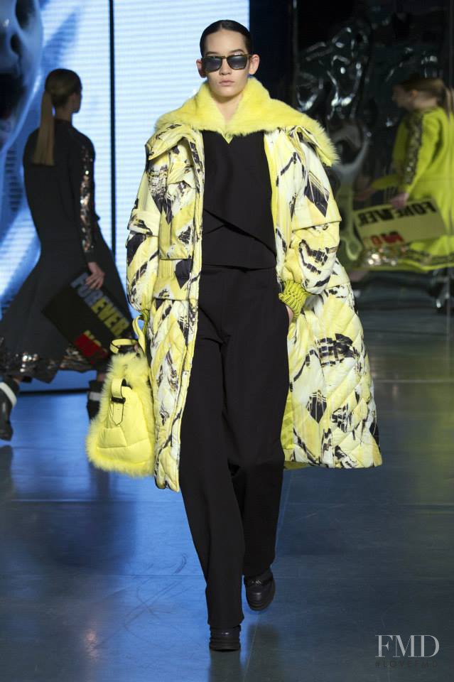 Mona Matsuoka featured in  the Kenzo fashion show for Autumn/Winter 2014