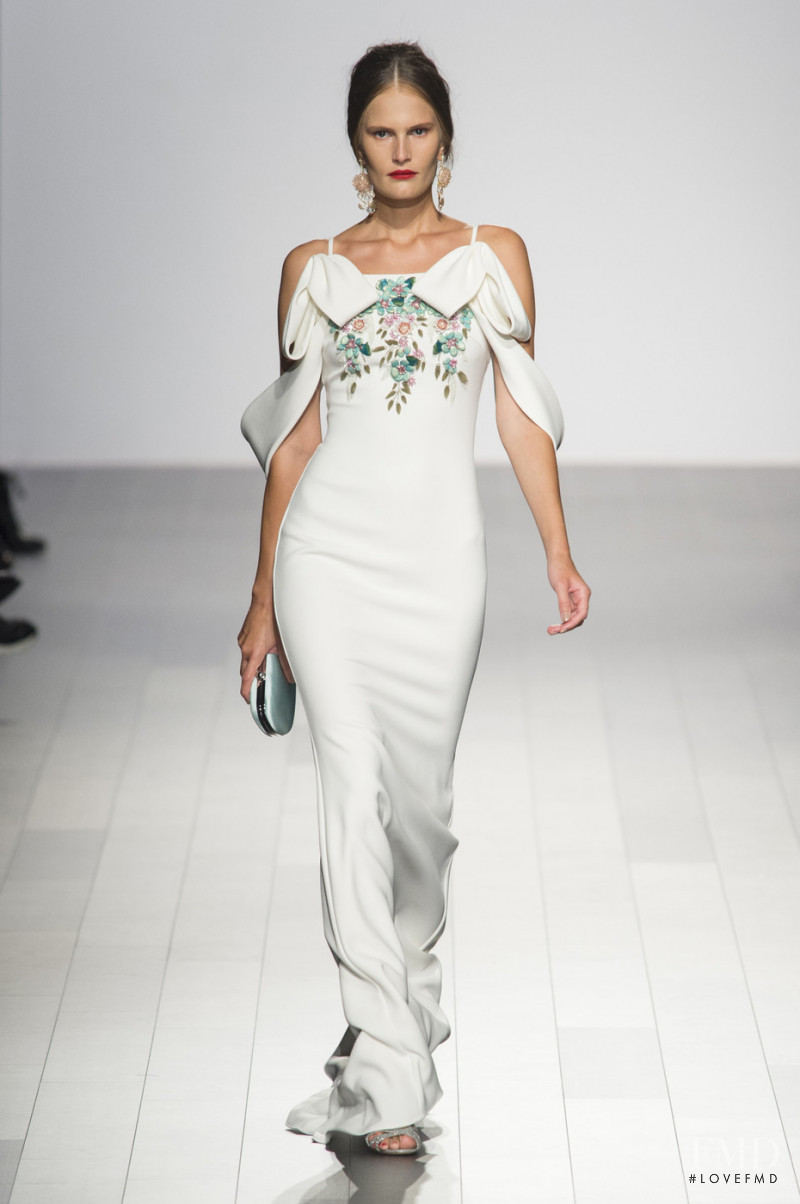 Alla Kostromicheva featured in  the Badgley Mischka fashion show for Spring/Summer 2018