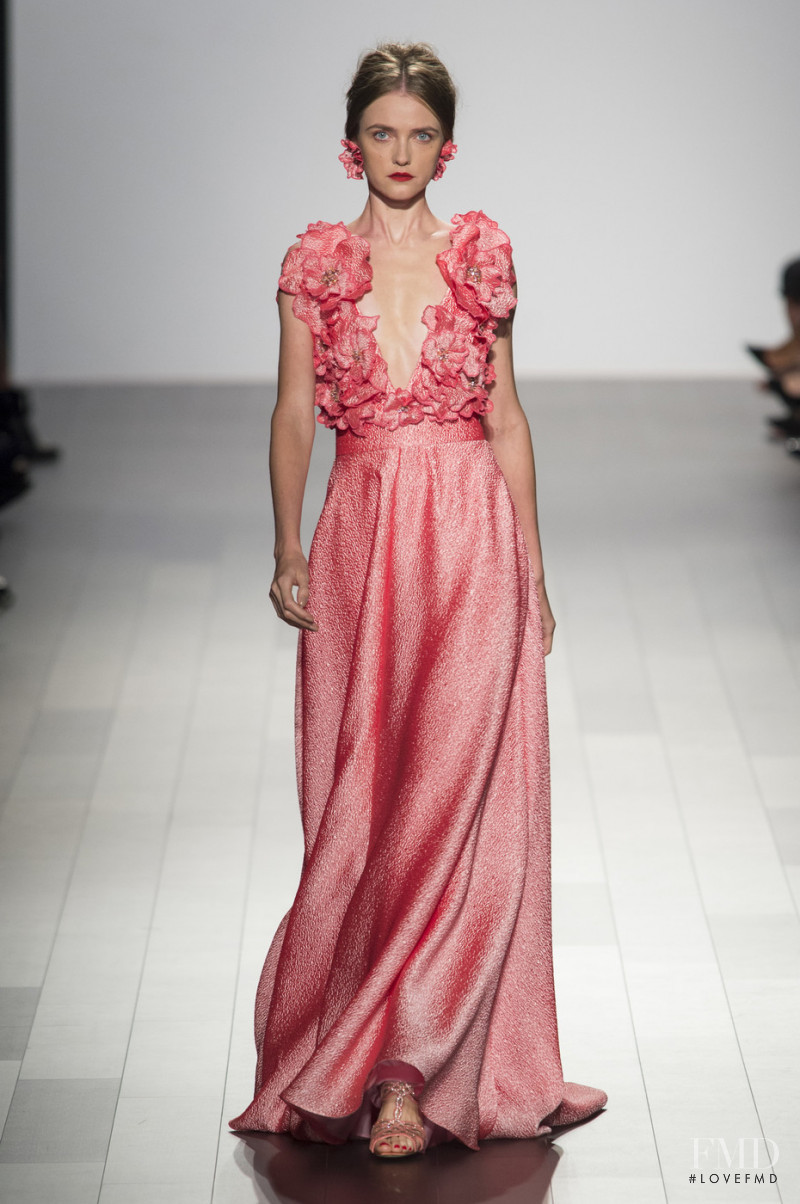 Vlada Roslyakova featured in  the Badgley Mischka fashion show for Spring/Summer 2018