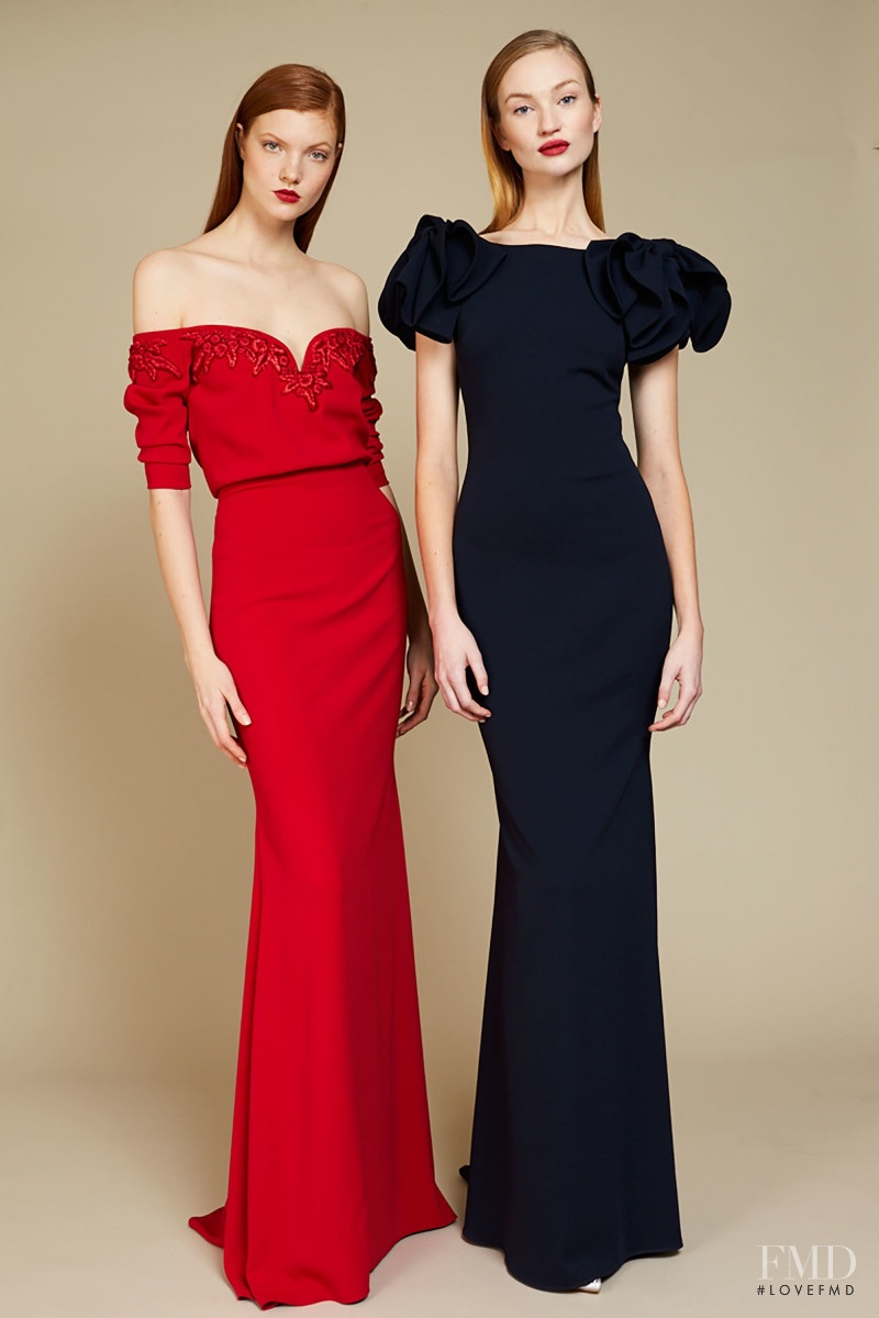 Clara McSweeney featured in  the Badgley Mischka lookbook for Pre-Fall 2018