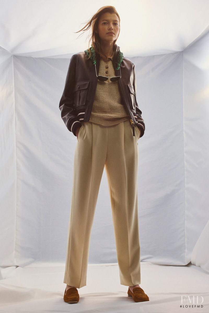 Mathilde Henning featured in  the Tory Burch lookbook for Pre-Fall 2020