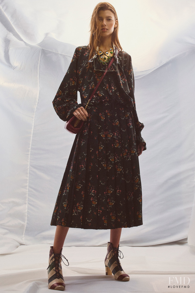Mathilde Henning featured in  the Tory Burch lookbook for Pre-Fall 2020