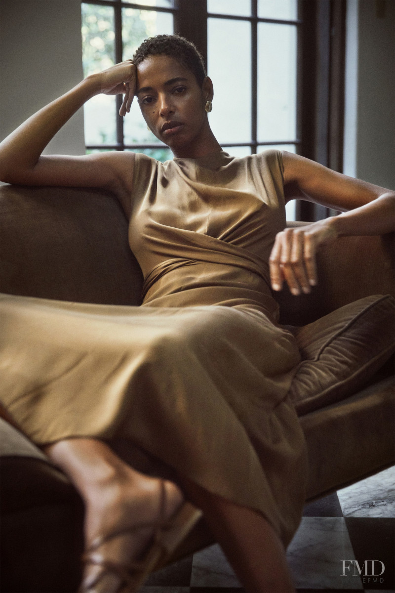 Virginie Lentulus featured in  the Vince lookbook for Pre-Fall 2020