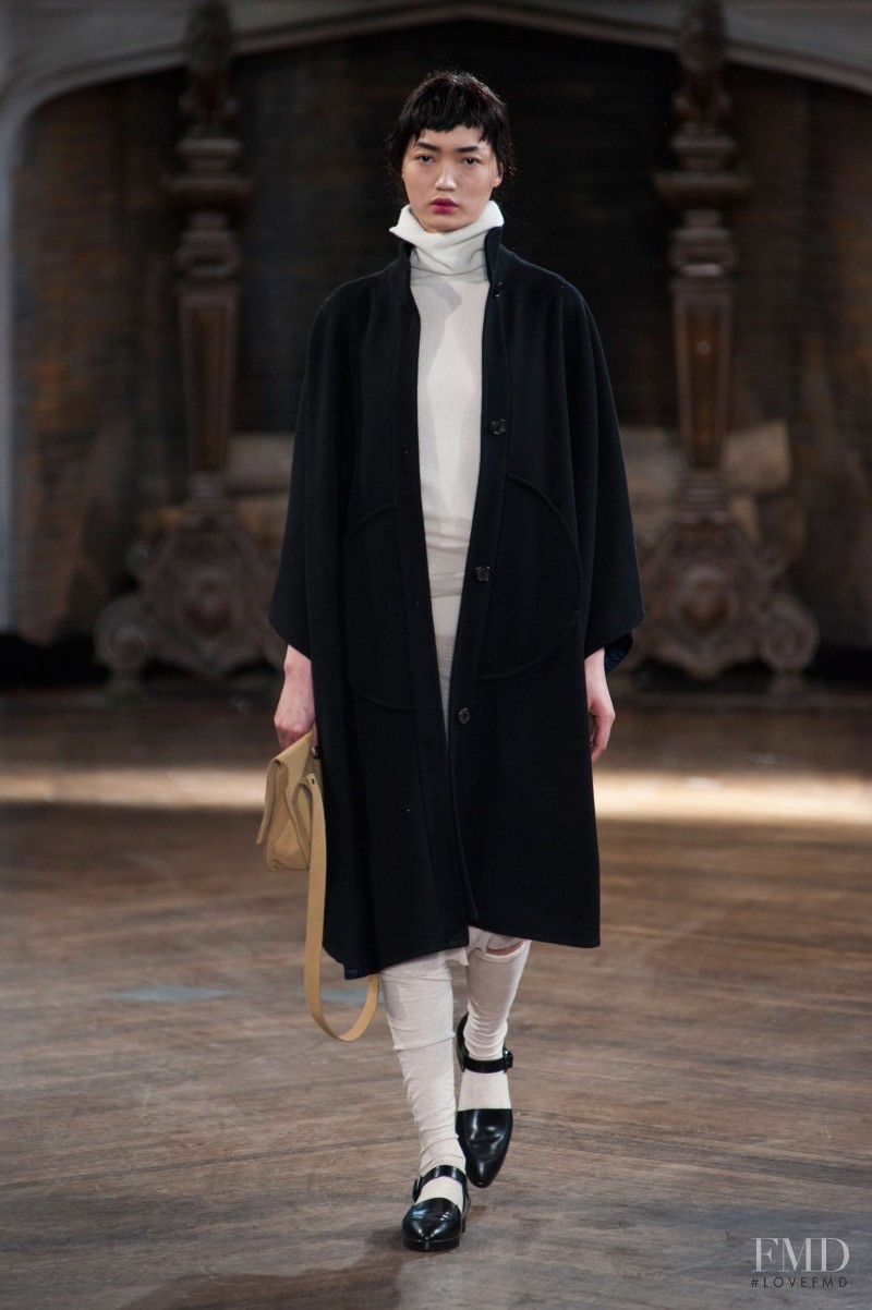 Qi Wen featured in  the Creatures of Comfort fashion show for Autumn/Winter 2014