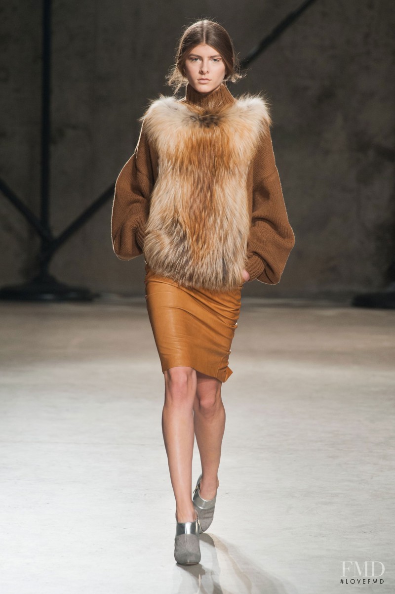 Kristina Andrejevic featured in  the Sally LaPointe fashion show for Autumn/Winter 2014