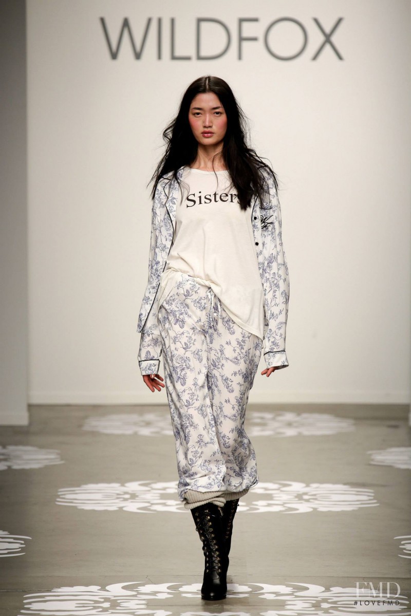 Qi Wen featured in  the Wildfox fashion show for Autumn/Winter 2014