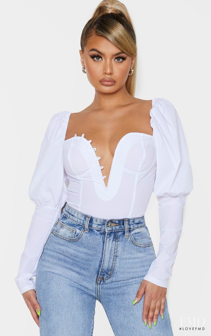 Sofia Jamora featured in  the PrettyLittleThing catalogue for Spring/Summer 2020