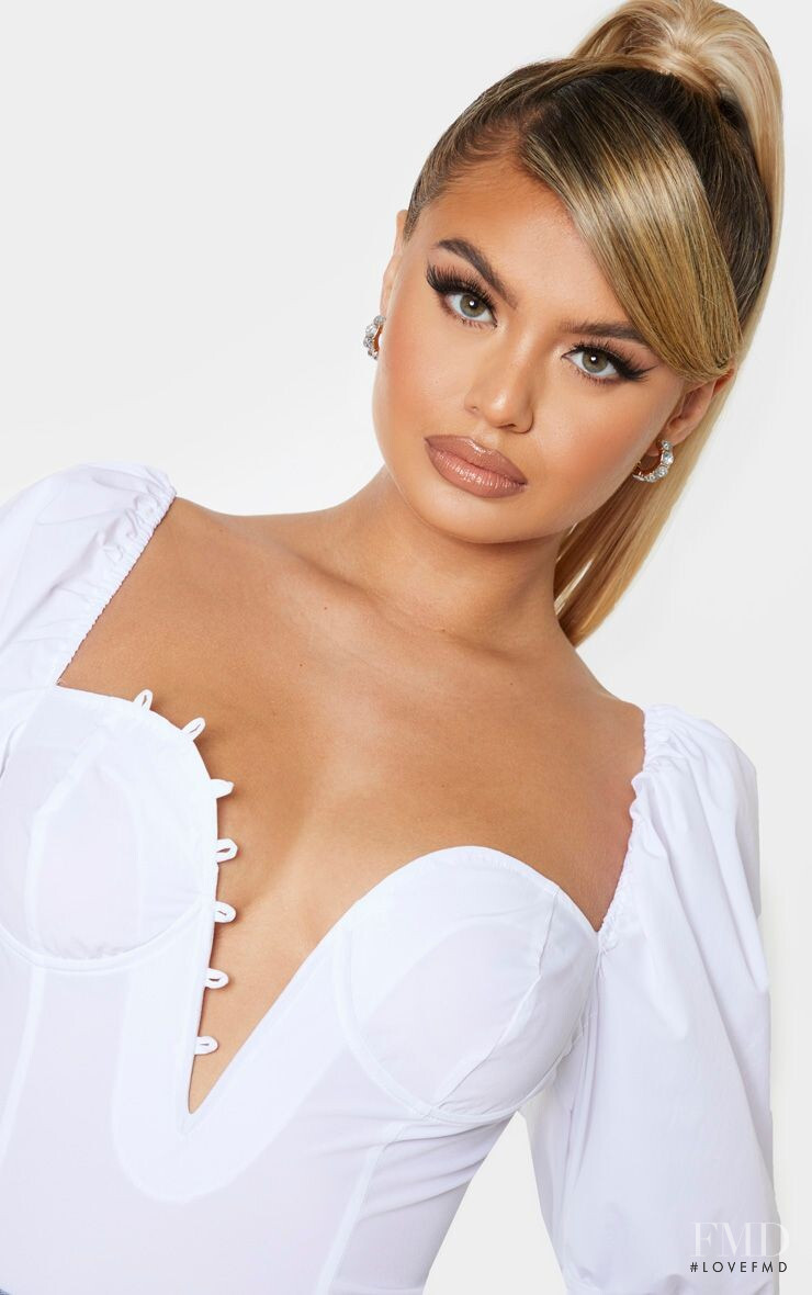 Sofia Jamora featured in  the PrettyLittleThing catalogue for Spring/Summer 2020