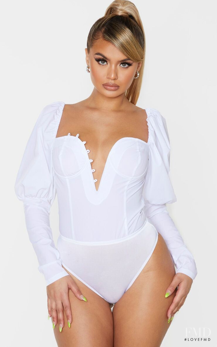 Sofia Jamora featured in  the PrettyLittleThing catalogue for Spring/Summer 2020